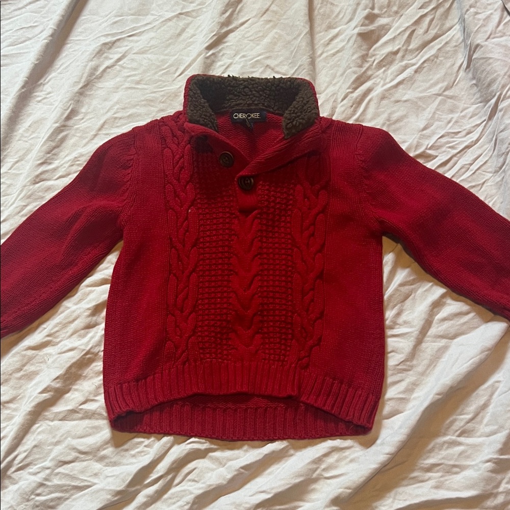 Cherokee boys Red Cowl Neck Sweater
